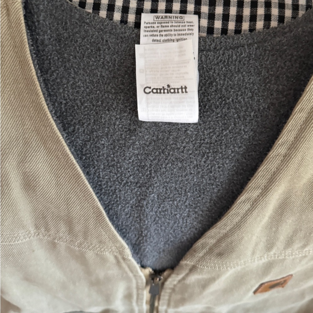 Vintage Y2K Carhartt Sherpa Lined Canvas Zip Vest Size XL - Picture 8 of 12